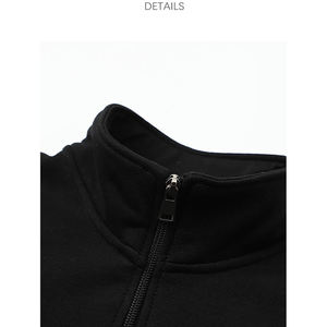 Wholesale Custom Pullover Blank Warm Winter Thick <b>Fleece</b> Basics Cotton Blended <b>Men's</b> <b>Quarter</b> <b>Zip</b> Sweatshirt - Product Image 4