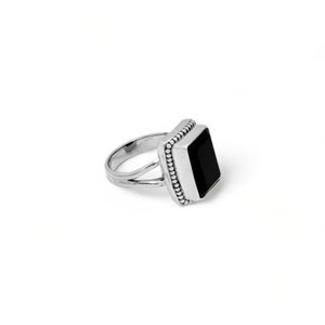Bague en onyx noir en forme de coussin, argent sterling 925 massif, fabrication artisanale, bijou unique en pierre précieuse pour femmes, prix de gros - Product Image 2