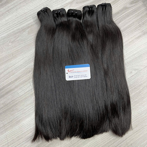 Extensión de cabello humano vietnamita crudo, máquina de color negro natural de calidad súper brillante, textura lisa de cabello de trama - Product Image 2