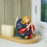 Produits en stock Statues religieuses catholiques en résine Vierge Marie chrétienne en prière Colombe de la paix Figurine catholique 10cmH Marie non attachée