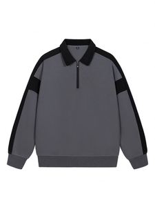 Custom <b>Men's</b> 100% Cotton Hooded <b>Zip</b>-Up <b>Sweatshirt</b> Mock Neck <b>Half</b> <b>Zip</b> Winter Oversized Knitted <b>Sweatshirts</b> - Product Image 5