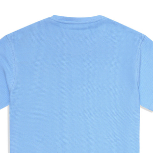 100% algodón tejido básico cielo textura cuello redondo Camiseta alta calidad sólido transpirable ecológico Logo Casual en blanco para hombres - Product Image 5