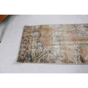 Alfombra Turca Vintage Pequeña de 1.7x3.2 pies, Alfombra Marrón de Lana Marroquí - Product Image 3