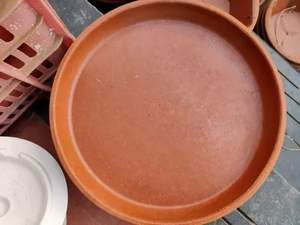 Assiette ronde en terre cuite naturelle de qualité standard pour servir et cuisiner avec une finition brillante et lisse et faite en Inde - Product Image 2