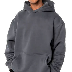 Sweat à capuche personnalisé 500 Gsm poids lourd à épaules tombantes vente en gros de sweats à capuche surdimensionnés 100% coton vierge pour hommes - Product Image 2