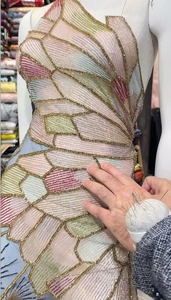 Thick Warm Winter Luxury <b>Cape</b> Coat for <b>Women</b> with Embroidery Solid Pattern Steel Beads Soft Chunky Open Front Faux Fur <b>Poncho</b> - Product Image 5