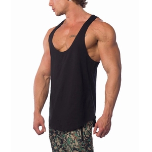 Wholesale Quick Dry Breathable Tank Top for <b>Men</b> Knitted Sporty Sleeveless Workout Wear <b>stringer</b> <b>vests</b> with silicon printing logo - Product Image 3