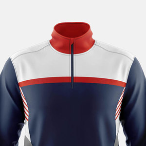 แจ็คเก็ตสวมศีรษะซิปครึ่งตัวของผู้ชายเสื้อแจ็กเก็ตไตรมาสพิมพ์ซับลิเมชันผลิตแบบมืออาชีพ - Product Image 3