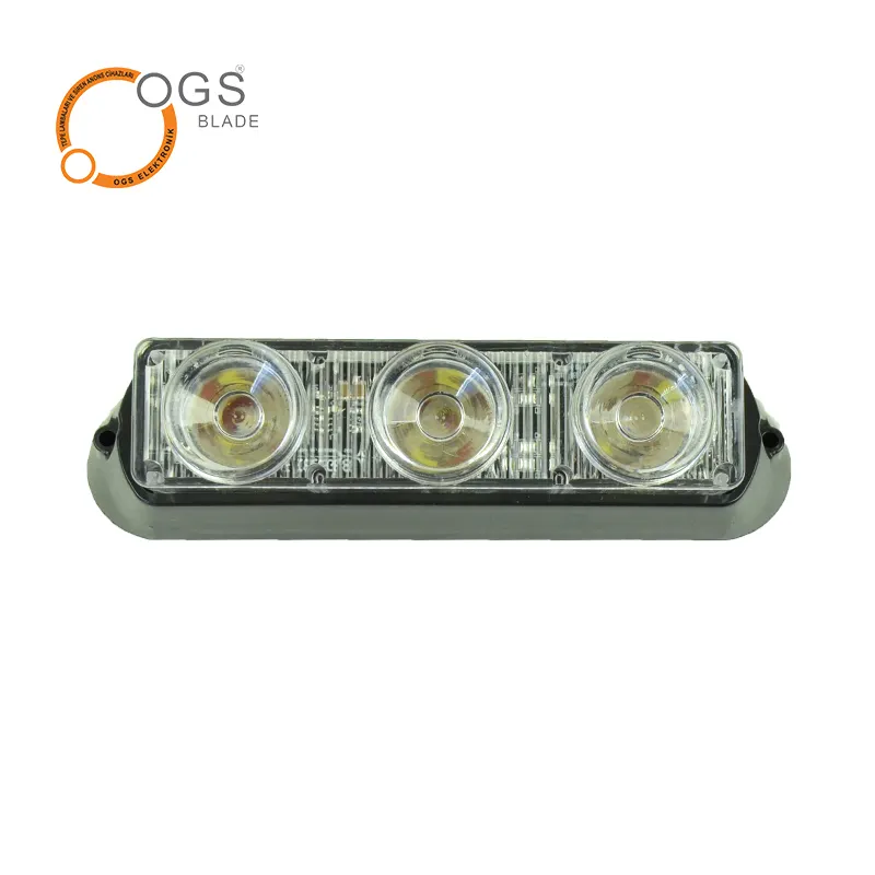 Acil ızgara ışık uyarı led'i ışık çubuğu 3W güç Led ambulans Lightbar acil ızgara ışık