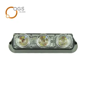 Barra de luz LED de aviso para grade de emergência, barra de luz LED de 3W para ambulância, luz de grade de emergência