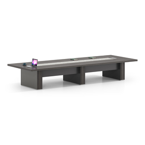 Mesa de Conferencia Modular Moderna Gris, Personalizable, Grande, de MDF, Diseño de Panel para Sala de Reuniones, Escuela, Hospital, Comercio - Product Image 6