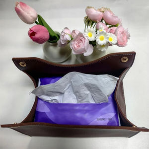 Boîte à mouchoirs en cuir de qualité supérieure |   Style classique et luxueux |   Haute qualité, couleur et taille personnalisées pour la maison, le bureau, l'hôtel |   Vente en gros - Product Image 4