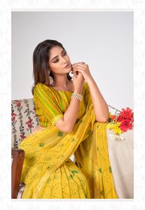 Saree fantaisie ethnique de mariage traditionnel de créateur Saree de fête en Georgette douce Saree en soie - Product Image 5