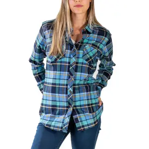 Oem/Odm Nieuwste Flanellen Shirt Lange Mouw Dames Hoge Kwaliteit Custom Stijl Groothandel Check Shirts