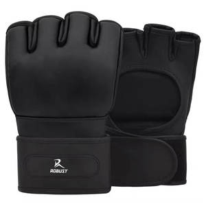 Gants de MMA en cuir pour la remise en forme et l'entraînement de boxe, matériau respirant, fermeture antidérapante à scratch - Product Image 1