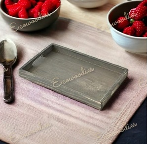 Bandeja Rectangular de Madera de Bambú para Servir Té, Café, Frutas, Aperitivos, Artesanía - Product Image 6