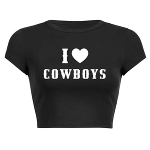 Camiseta recortada Sexy personalizada para mujer, camiseta Harajuku para bebé, camiseta de tela, decoración de bordado de estilo informal - Product Image 3