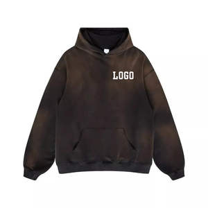 Custom Distressed Embroidered <b>Hoodie</b> for <b>Men</b> Heavyweight Fabric Patches Stitch Digital Printing <b>Lined</b> Design - Product Image 6