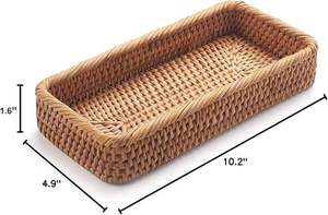 Cesta de Almacenamiento Tejida de Ratán para el Hogar, Duradera, Multiusos, Bandeja para Servir, para Joyería, Vajilla, Escritorio y Uso en el Garaje, Venta al por Mayor de Fábrica - Product Image 3
