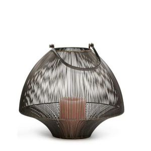 Portavelas de Huracán de Hierro Esmerilado, Decoración para el Hogar de Metal y Vidrio, Hecho a Mano para Navidad - Product Image 2