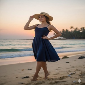 Nuevo Vestido Mini de una Pieza con Volantes de Algodón Premium, Manga Larga, Reversible, Elegante, Informal, para Fiesta, Ligero, en Capas, para Nadar - Product Image 1