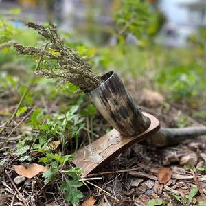 Corne à boire viking, mug en corne naturelle, bière, hydromel, gobelet de fête - Product Image 1
