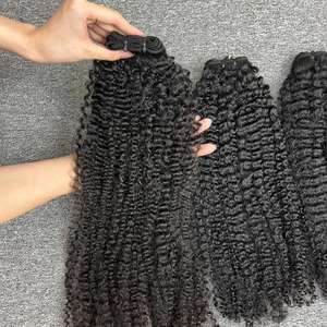 Cheveux crépus bouclés dans la trame, 100% cheveux humains, cheveux bruts un donneur - Product Image 2