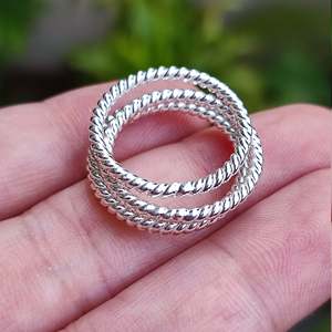 925 Sterling Silver Twisted Wire <b>Ring</b> Handmade Elegant Promise <b>Ring</b> with Claw Inlay Dainty Minimalist Stackable Gift - Product Image 5