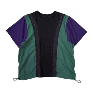 เสื้อยืดแพทช์ขายส่ง ทรงหลวม แขนสั้น สำหรับผู้ชาย ใส่สบายในฤดูร้อน ลายบล็อกสี แพทช์ระบายอากาศ เป็นมิตรกับสิ่งแวดล้อม น้ำหนัก 220 กรัม - Product Image 1