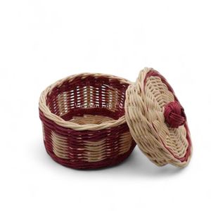 Pot en rotin amusant fait à la main à partir de fibres naturelles pour les enfants, jeu de cuisine imaginatif et créatif - Product Image 1