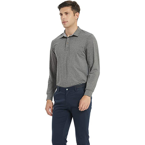 Nueva tendencia estilo Top algodón Casual cómodo resistente transpirable secado rápido Hip Hop manga larga de gran tamaño sólido Polo camiseta - Product Image 5