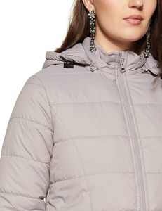 Veste matelassée High Street pour l'hiver col montant avant Logo fermeture à glissière motif solide fini teint uni - Product Image 5