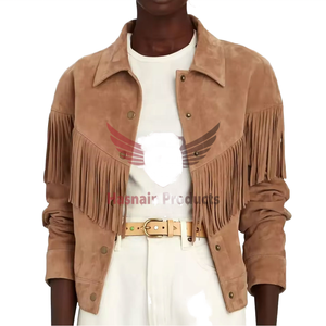 Manufacturers Custom Healthy Fabrics High Quality Genuine Leather Unisex Tassel Motorcycle Cow <b>Skin</b> Winter <b>Short</b> Windproof - Product Image 1