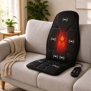 <span class=keywords><strong>Cojín</strong></span> <span class=keywords><strong>Masajeador</strong></span> Eléctrico Portátil de Vibración para Cuerpo Completo con Calefacción para Asiento de Coche Silla de Espalda y Cuello para Uso en Auto y Hogar - Product Image 1