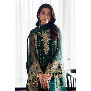 Ensemble de costume en mousseline de soie brodée pour femmes UF-505 - Product Image 5