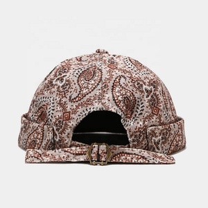 New Men's <b>Sailor</b> Fisherman Skull Docker Cap Paisley Printed Beanie <b>Hat</b> with Rolled Cuff Brimless for Sports and Beach - Product Image 2