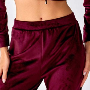 Conjunto de 2 Piezas de Ropa de Otoño e Invierno para Mujer, Top Corto de Terciopelo de Algodón, Sudadera con Capucha, Chándal de Terciopelo, Conjunto Deportivo de Terciopelo para Mujer - Product Image 3