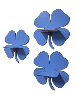 Étagère de trèfle à feuilles bleues en bois étagères de rangement murales pour la maison hôtels salon cuisine salle de bain accessoires de décoration pour la maison - Product Image 1