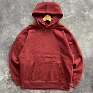Custom Produce Surdimensionné Hommes sweat à capuche uni marron 80% Coton 20% polyester Casual Trendy Basic Hoodies Retro Pullover Streetwear - Product Image 3