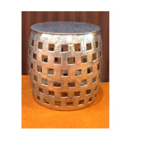 Mesa de centro más vendida Mesa auxiliar de corte de metal Mesa de acero inoxidable y mesa de metal Taburete de acento único hecho a mano - Product Image 1