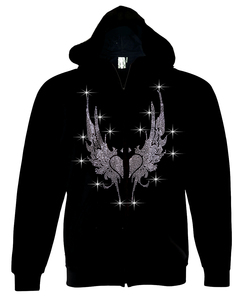 Vente en gros de sweat-shirts à double fermeture éclair personnalisés, broderie usée, appliqué, streetwear, lavage à l'acide, fermeture éclair, strass, polaire d'automne - Product Image 1