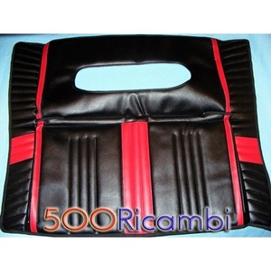 Sedili Auto FIAT 500 D FL R PADIGLIONE SOTTOTETTO SPORTIVO IMBOTTITO in SKY con Bordi Rossi - Product Image 1