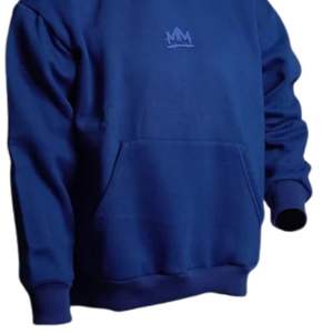 Sweat à capuche bleu pour homme en molleton de coton lourd avec poche kangourou, sweat-shirt décontracté streetwear - Product Image 6