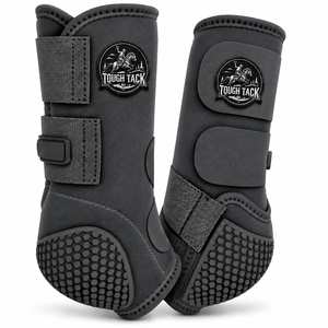 Protège-jambes pour chevaux Tough Tack en microfibre anthracite avec semelle Hex Grip pour l'équitation 2026 - Product Image 1