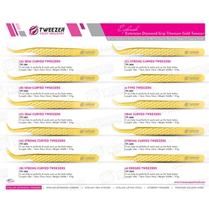 Pince à épiler pour faux cils en acier inoxydable de haute qualité avec logo personnalisé, outils d'extension de cils à pointe fine, vente en gros - Product Image 6