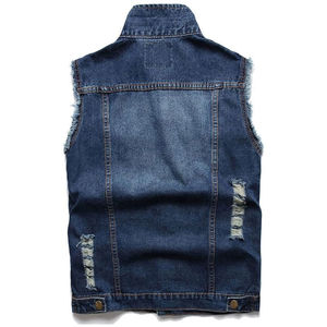 Wholesale Fashion <b>Men</b> Denim <b>Vest</b> Customized New Design Fashionable High Quality Price Jeans Cotton <b>Men</b> Denim <b>Vest</b> - Product Image 2