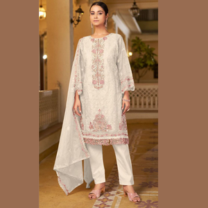 ผ้าโปร่งหนาพิเศษพร้อมคอลเลกชันชุดปักหนาพิเศษผู้ผลิตโดยการส่งออกใน Gujarat - Product Image 4