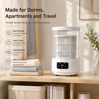 Mini Lave-linge Portable Automatique 4L avec Soin Lumière Bleue et Chargement Type-C pour Sous-vêtements, Vêtements de Bébé et Chaussettes