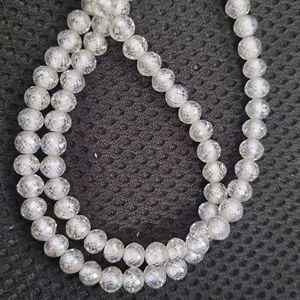 ลูกปัดเพชรโมอิสสีขาวขนาด18นิ้วทำมือ - Product Image 1