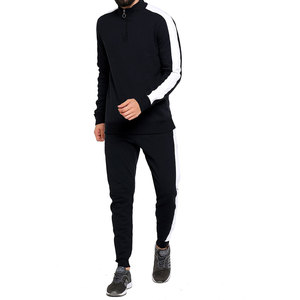 Traje de entrenamiento para sesiones al aire libre y diseño atlético de ajuste suave para viajes con patrón de chándal de moda para hombres - Product Image 1